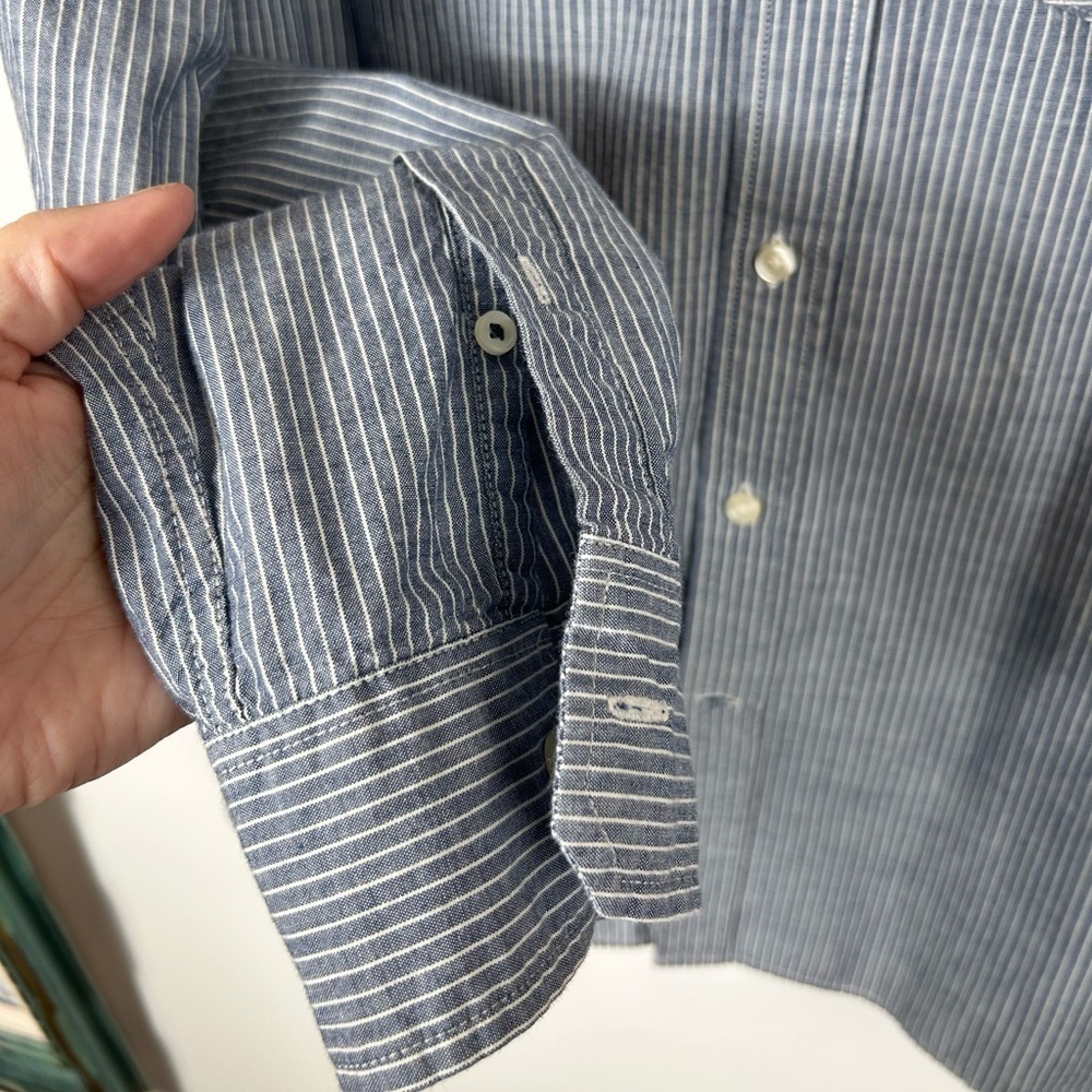 American Eagle striped button-down shirt, M, Prep Fit cotton Classic Preppy - Picture 4 of 7